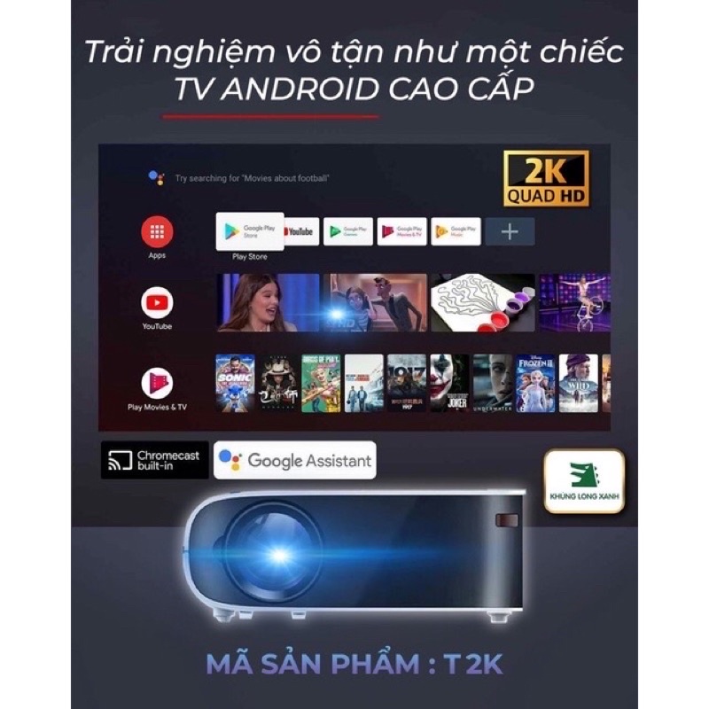 Máy chiếu mini 2K Khủng Long Xanh | BigBuy360 - bigbuy360.vn