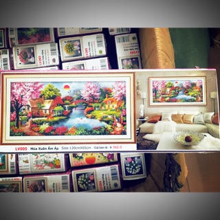 TRANH ĐÍNH ĐÁ TỔ ẤM HẠNH PHÚC(120x62cm)