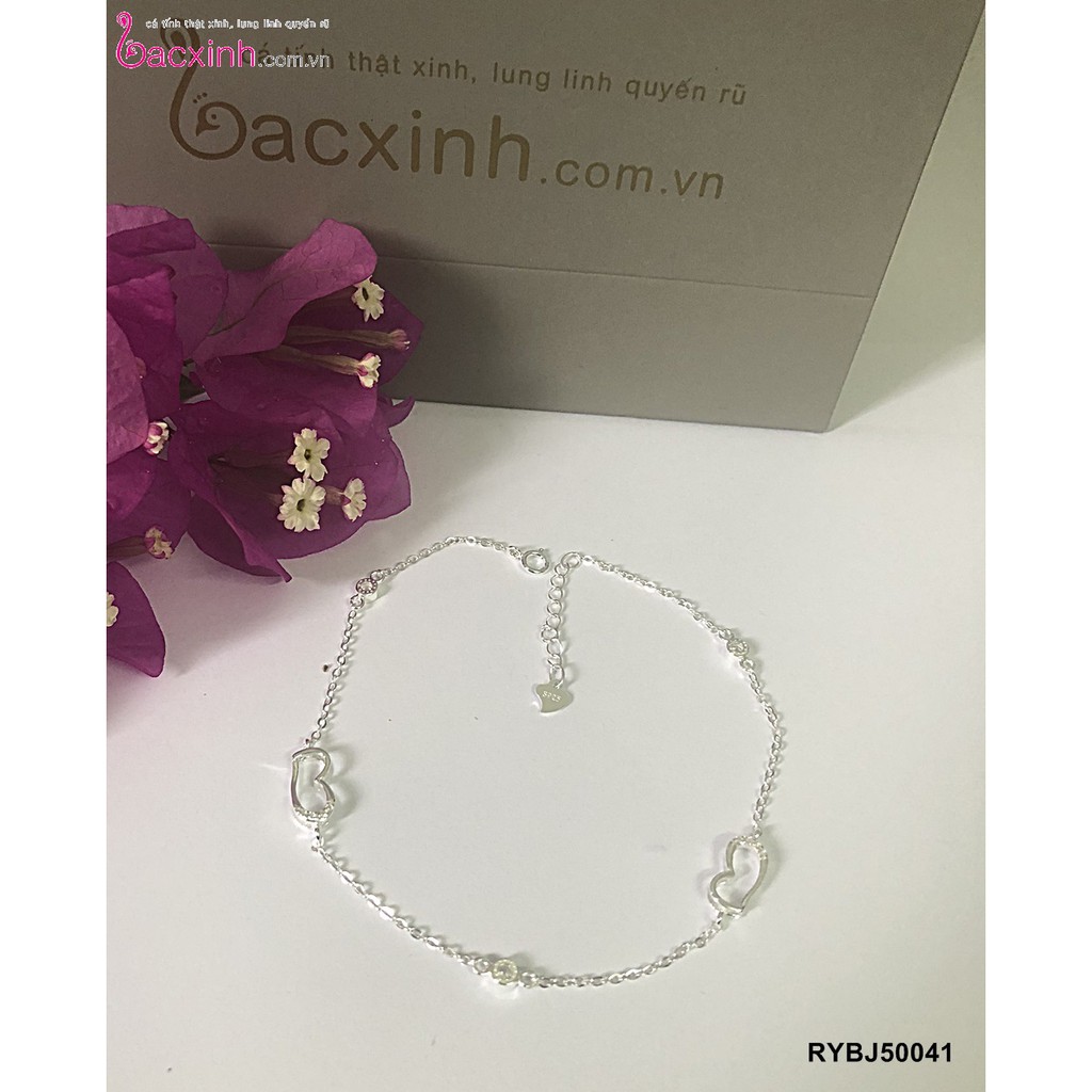 Lắc chân bạc Ý 925 Bạc xinh Huệ Ngân - Trái tim yêu thương RYBJ50041 | BigBuy360 - bigbuy360.vn