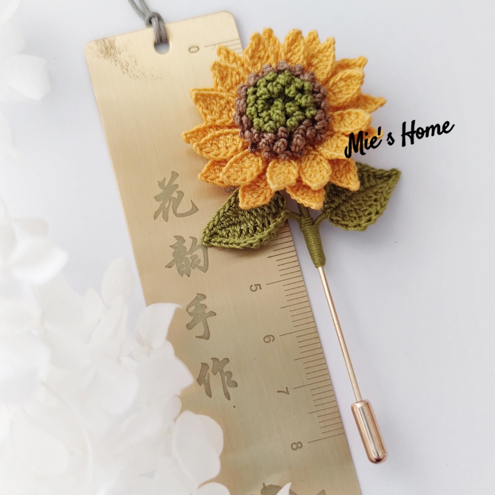 DIY Bộ nguyên liệu tự làm khuy / ghim cài áo trang đeo túi xách dễ thương Hoa cỏ Lá Cây móc sợi Handmade - MIE Shop