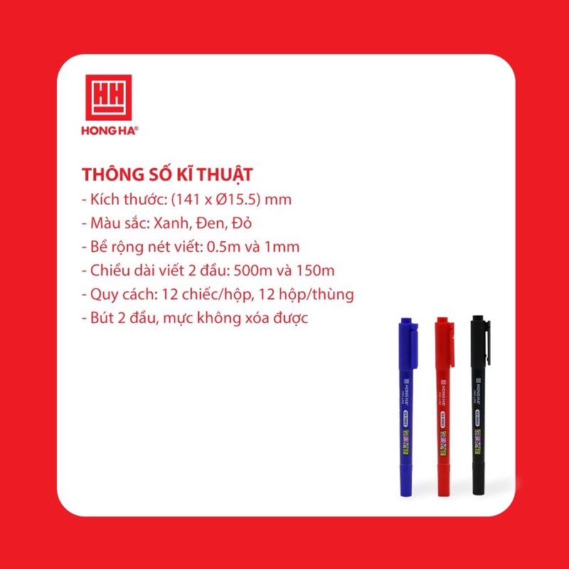 Bút lông dầu , Twin permanent marker 6669 Hồng Hà