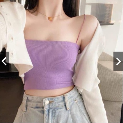 Áo 2 dây sợi bún VENUS áo hai dây tăm ôm croptop 2 màu đen trắng_VIETVENUS