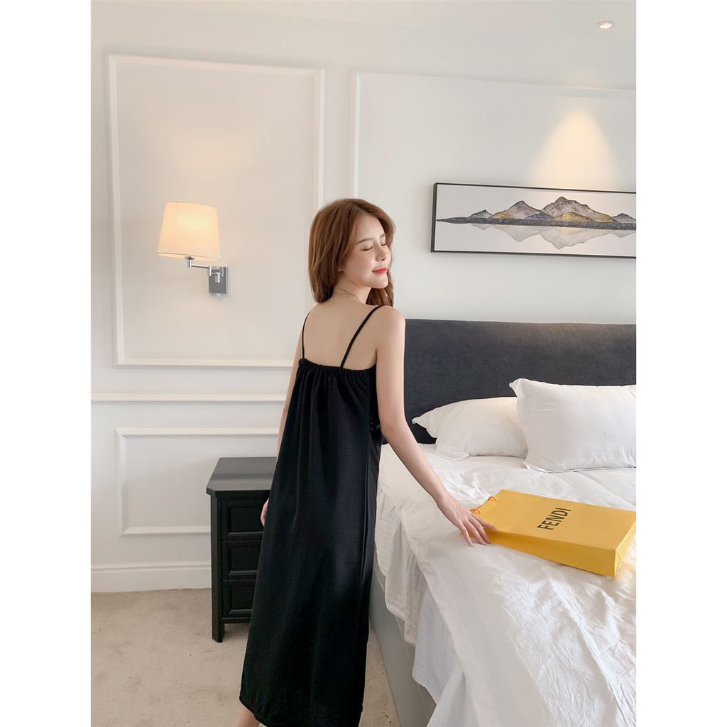 D51 - Đầm Bigsize 2 Dây Dáng Dài Xẻ Tà