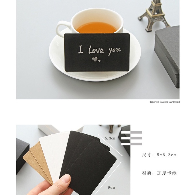 Hộp 100 Tờ Giấy Kraft Cứng Cao Cấp- Giấy Note - Thẻ Trắng Cứng Viết Tay Từ Mới Tiếng Anh