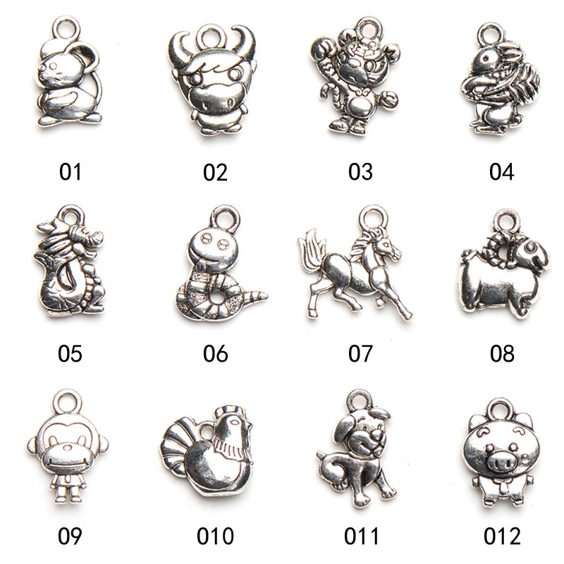 Charm treo hình con giáp (có khuyên đeo vòng charm)