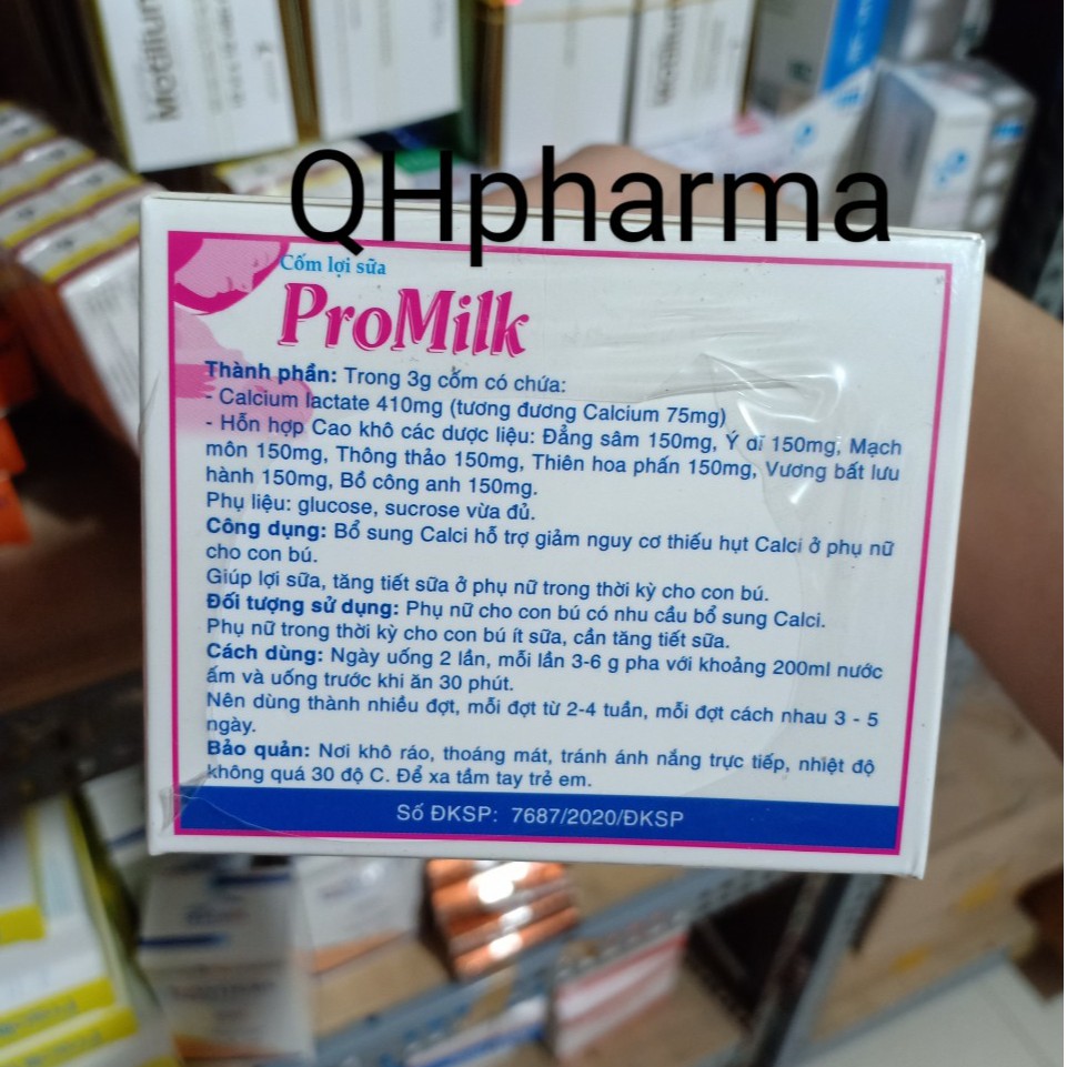 Cốm lợi sữa PROMILK giúp tăng tiết sữa ở phụ nữ sau sinh ( hộp 20 gói )