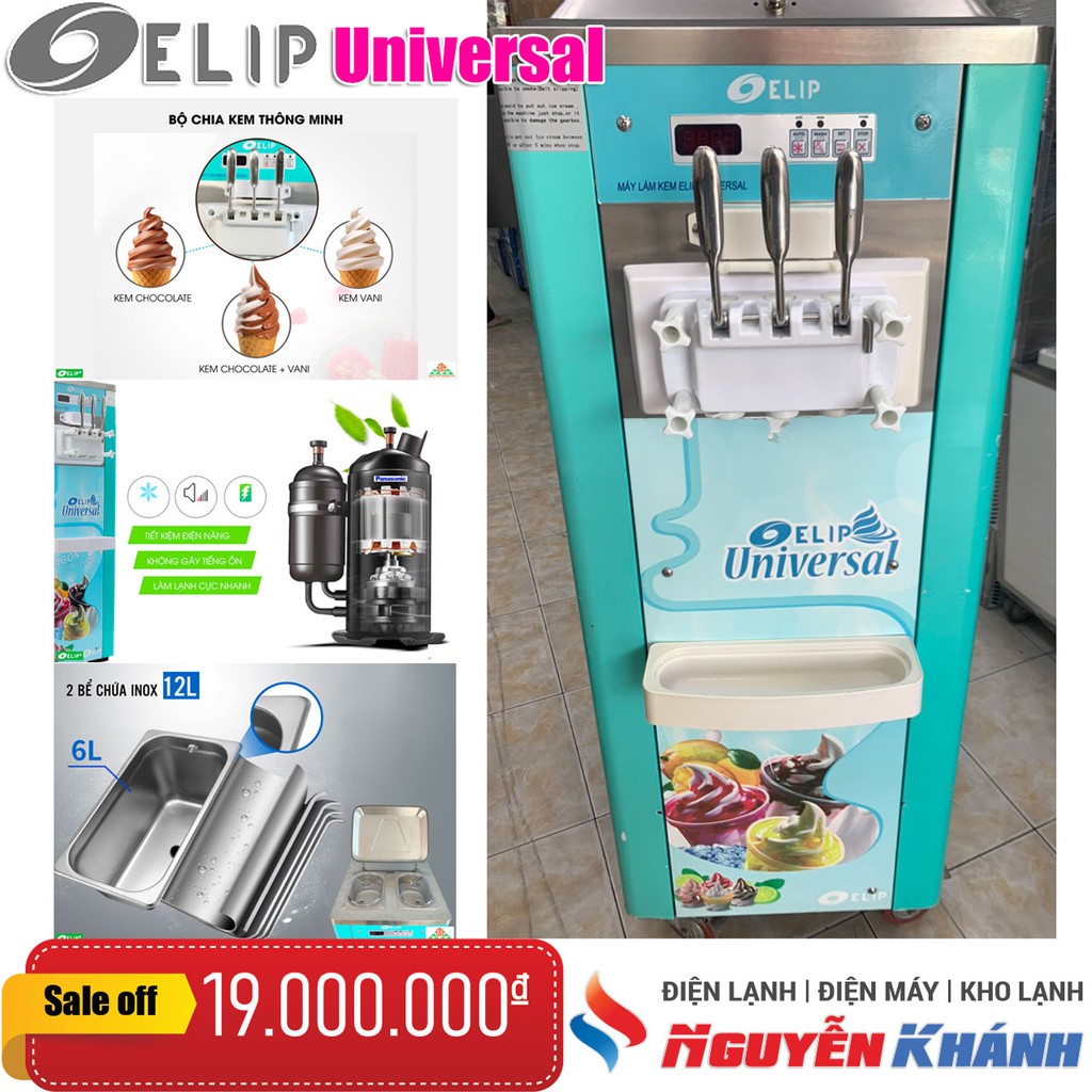 Máy làm kem tươi Elip Universal 3 vòi