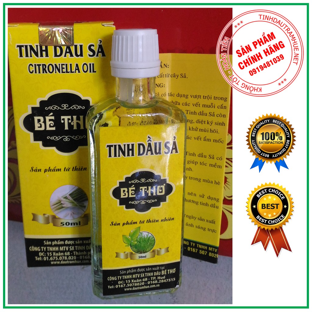 TINH DẦU SẢ (50ml và 100ml) - THƯƠNG HIỆU BÉ THƠ [CHÍNH HÃNG]