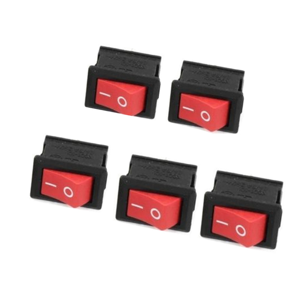 5 công tắc bật tắt Kcd1-101 Ac 6a 250v 2 chân I/O Spst 15x21mm