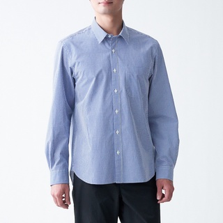 Muji áo sơ mi vải ca rô