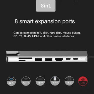 WC7367 8 in 1 USB-C HUB Multi-function Laptop Type-C Docking Station Converter