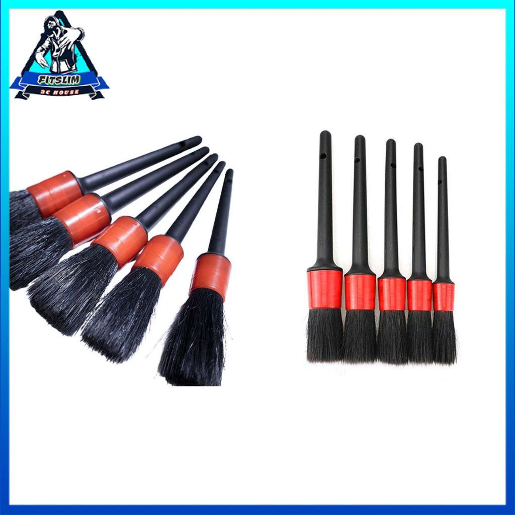 Set 5 Cọ Vệ Sinh Xe Hơi Đầu Tròn Bằng Nhựa Tiện Dụng