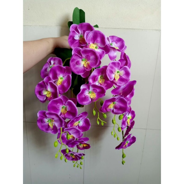 Hoa Giả Treo Tường Giò Lan Hồ Điệp , hoa trang trí nhà, Hoa Lụa Minh Trang