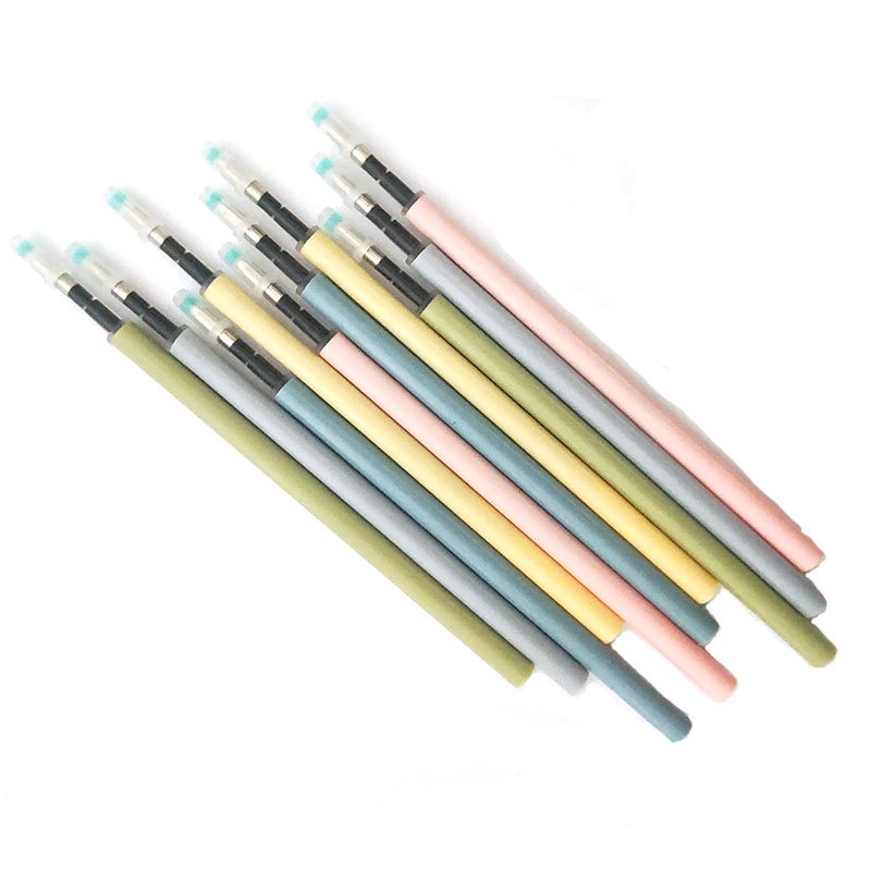 Ruột thay thế bút bi gel bấm trong suốt CREAMY màu MACARON ngòi 0.5mm mực đen