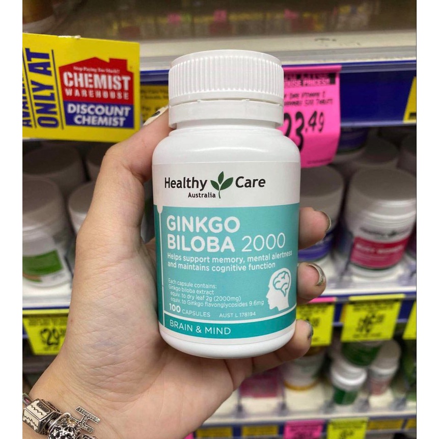 Viên uống bổ não Healthy Care Ginkgo Biloba 2000 - 100 viên
