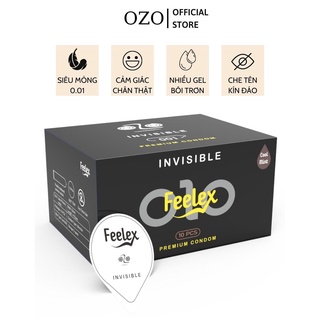 Bao cao su OZO 0.01 Đen Feeling Ultrathin siêu mỏng, hương vani