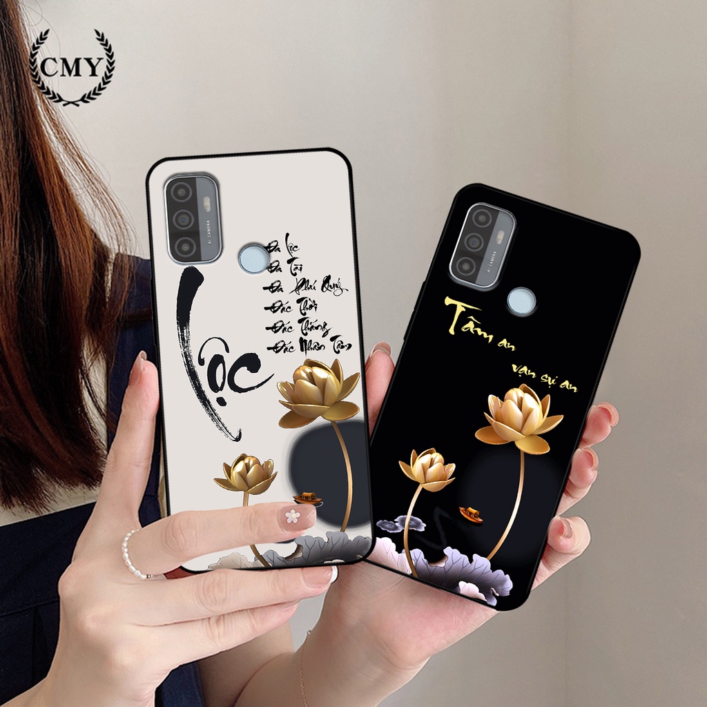 Ốp lưng Oppo A53 in hình phong cách chữ thư pháp cha mẹ, tài lộc