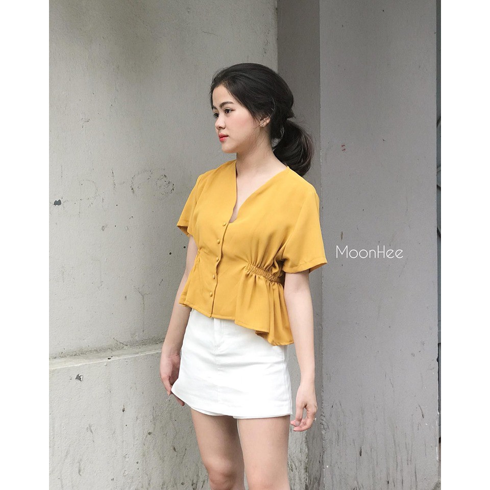 Áo Peplum Cài Cúc 3 Màu A62