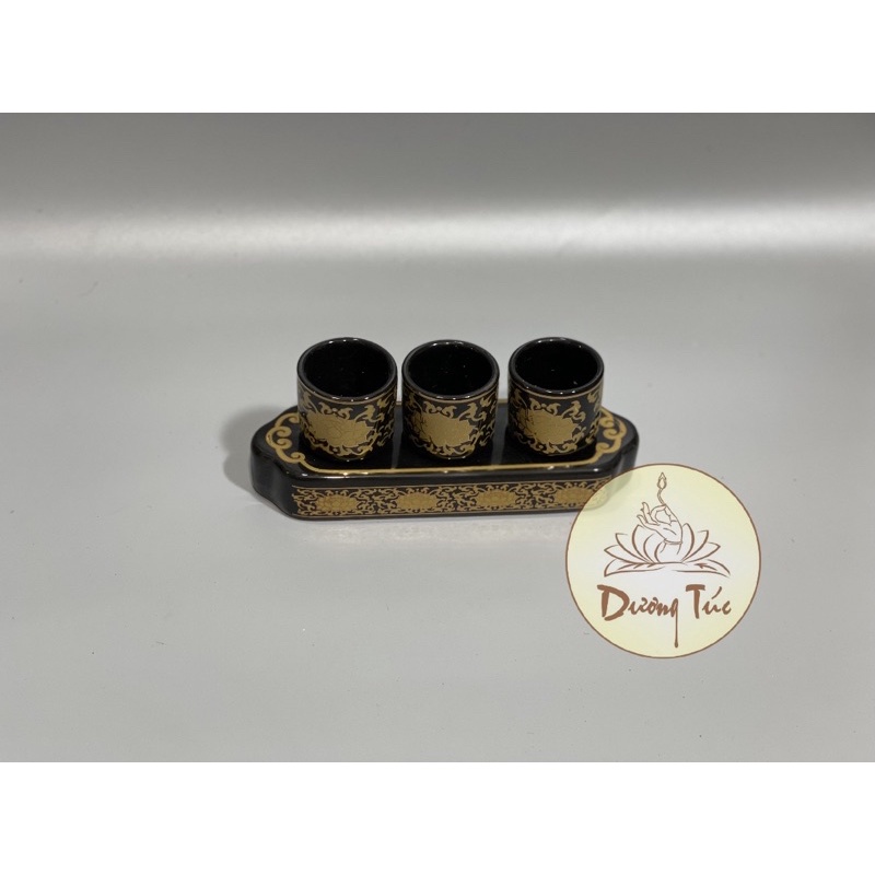 Án Ba Ly Nước Thờ Cúng Bằng Gốm Sứ Nhiều Màu