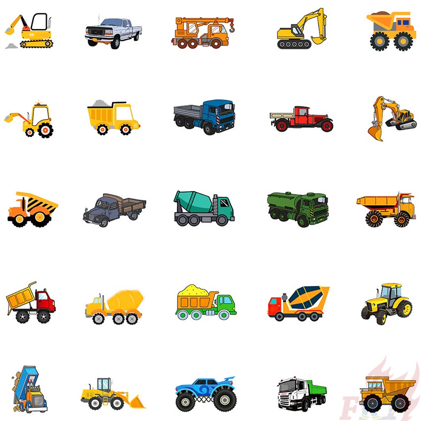 Bộ 100 Cái ❉ Miếng Dán Trang Trí Xe Hơi Xe Buýt Độc Đáo ❉ Miếng Dán Decal Vẽ Nguệch Ngoạc Thời Trang
