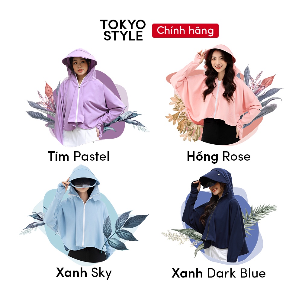 Áo chống nắng nữ Tokyo Style siêu thoáng khí - Áo chống nắng vải Cotton Nhật dệt kim cương