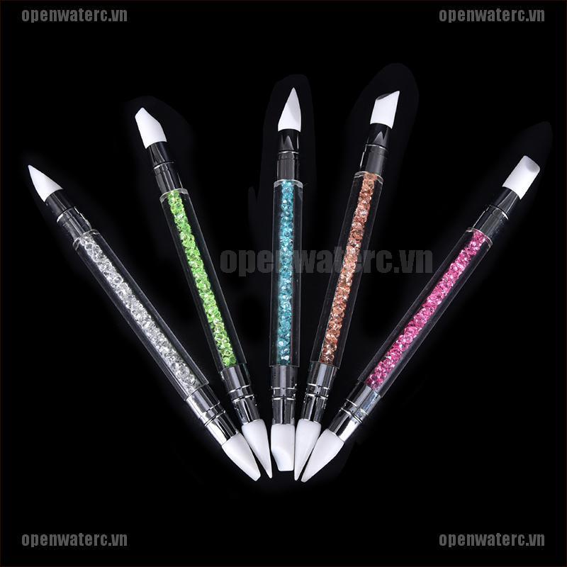 1 Cây Cọ Vẽ Trang Trí Móng Tay 2 Đầu Silicone Tiện Dụng