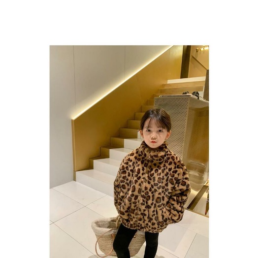 Áo khoác lông da báo cao cấp trẻ em  A006