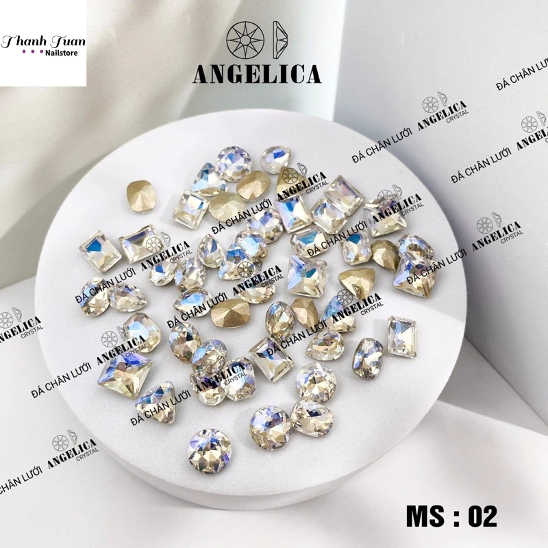 Set Mix 50v Đá khối chân vàng Angelica Đủ Màu - Phụ kiện đồ nail