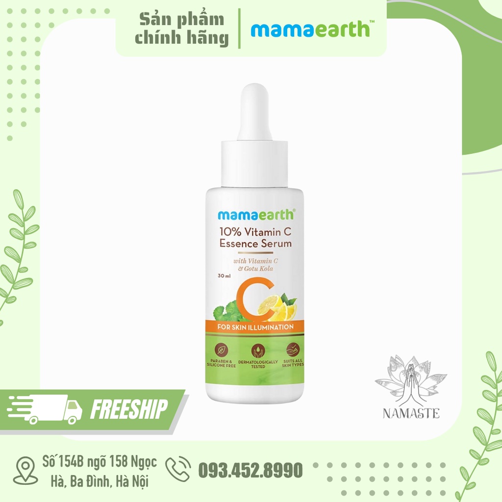 Serum mờ thâm m ụ n sáng da 10%vitC và rau má Mamaearth 30ml
