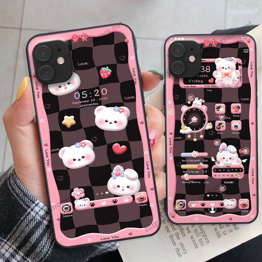 Ốp lưng Iphone 11-IPHONE 11 PRO-IPHONE 11 PRO MAX gấu, đồng hồ dễ thương cute giá rẻ