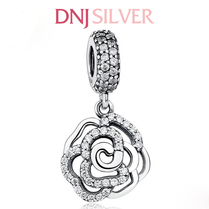 Charm bạc 925 cao cấp, hàng chuẩn bạc - Charm Shimmering Rose thích hợp để mix vòng tay charm - DN314