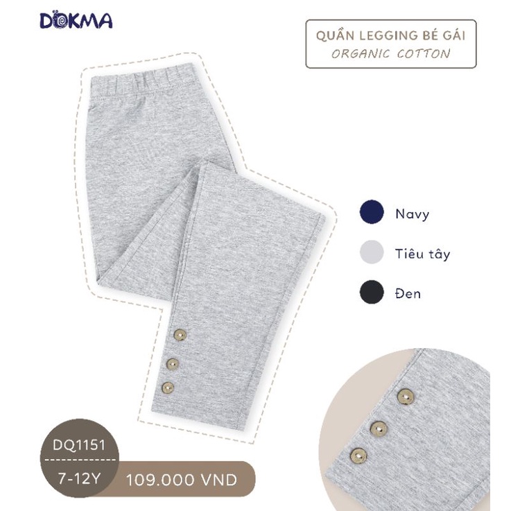 Quần legging bé gái Dokma 7-12Y DQ1151