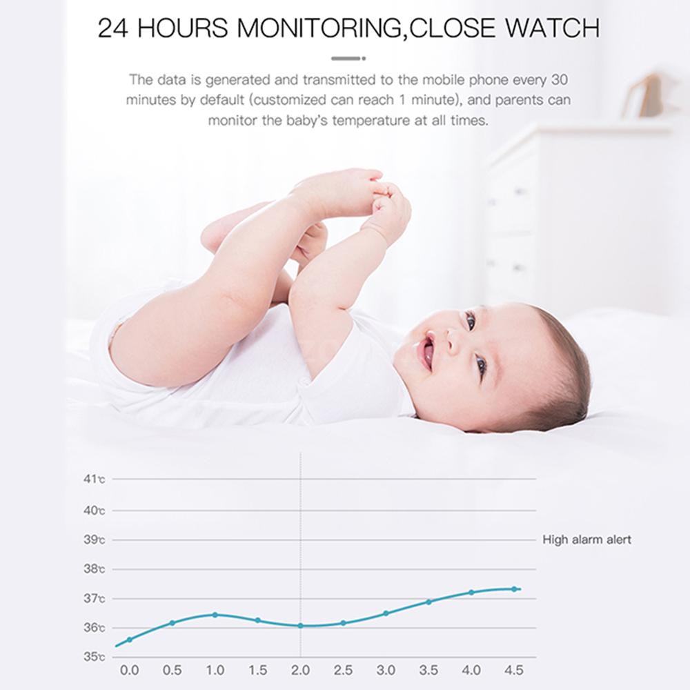 [Hàng mới về] Nhiệt kế đo nhiệt độ báo động sốt kĩ thuật số dạng vòng đeo tay điều khiển tự động cho bé và người lớn