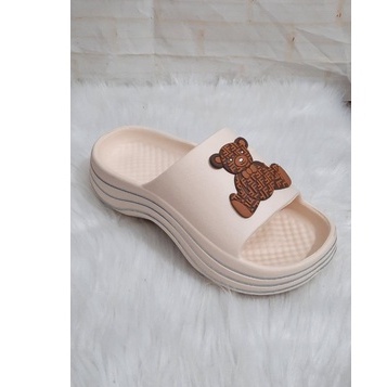 DÉP SIÊU NHẸ HÌNH  GẤU ĐẾ SỌC ĐỘN ĐẾ CAO 3CM ( ĐẶT TĂNG LÊN 2 SIZE)