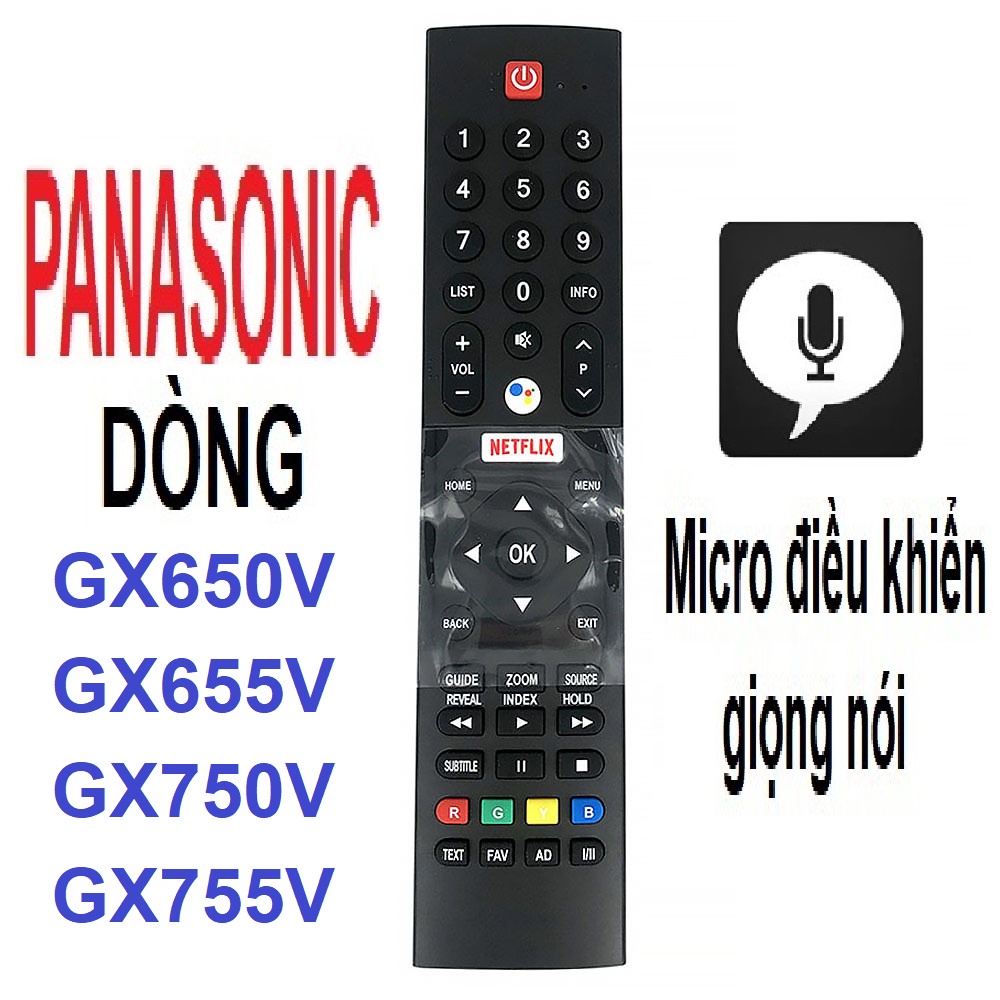 Remote điều khiển tivi Panasonic android tv dòng GX650V GX655V GX750V GX755V (Micro điều khiển GIỌNG NÓI)