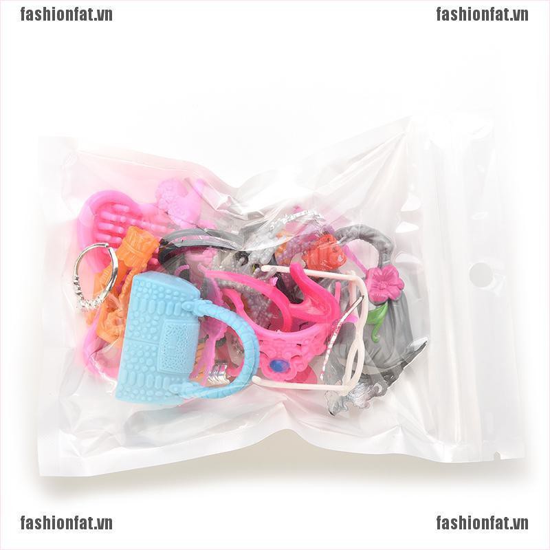 [Iron] Doll Accessories Bags Necklace Combs Shoes Earings for Barbie Doll Kids Gift [VN]