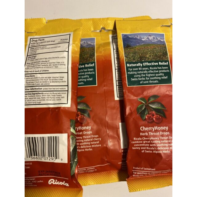 Kẹo ngậm Ricola hương mật ong cherry - 24 viên