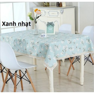 Khăn trải bàn/ chụp hình hoa xanh vintage