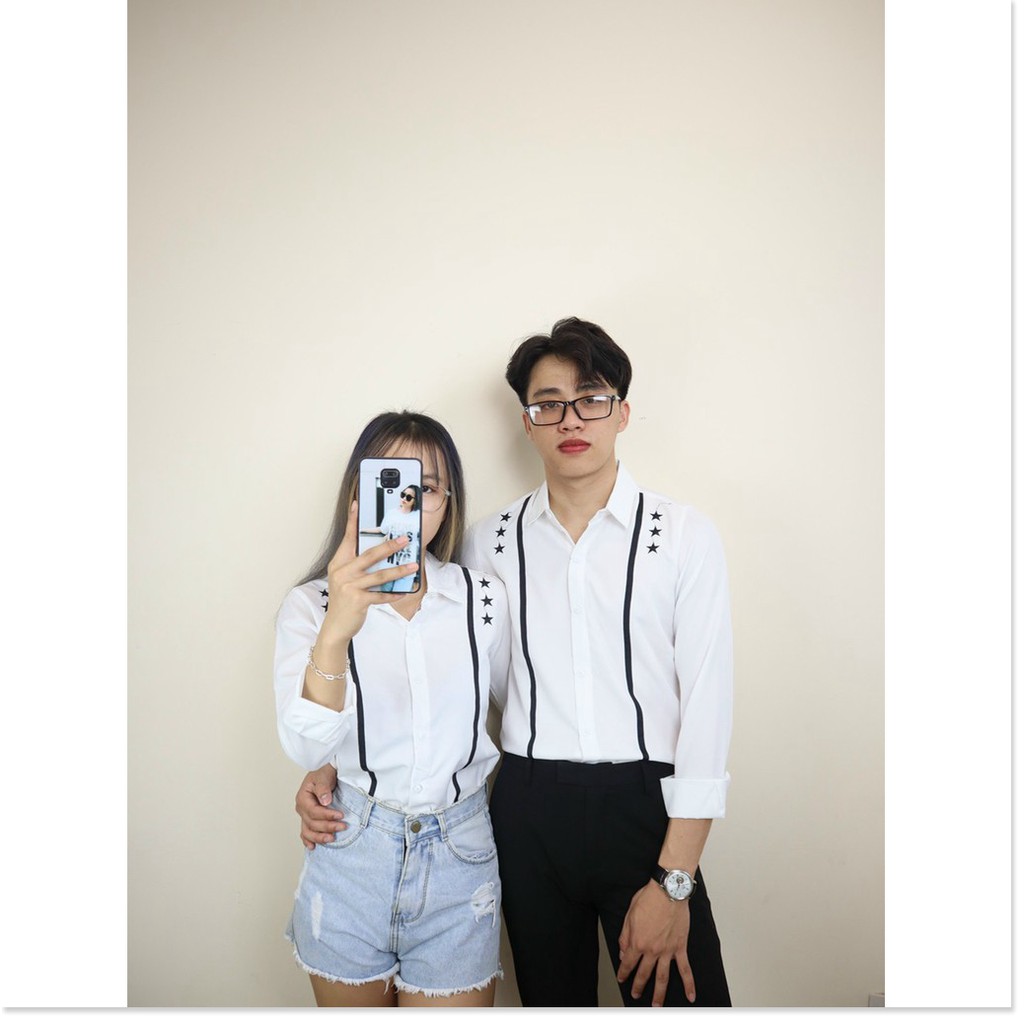 Áo sơ mi in thêu dài tay nam nữ cực đẹp phù hợp phong cách thời thượng KME FASHION