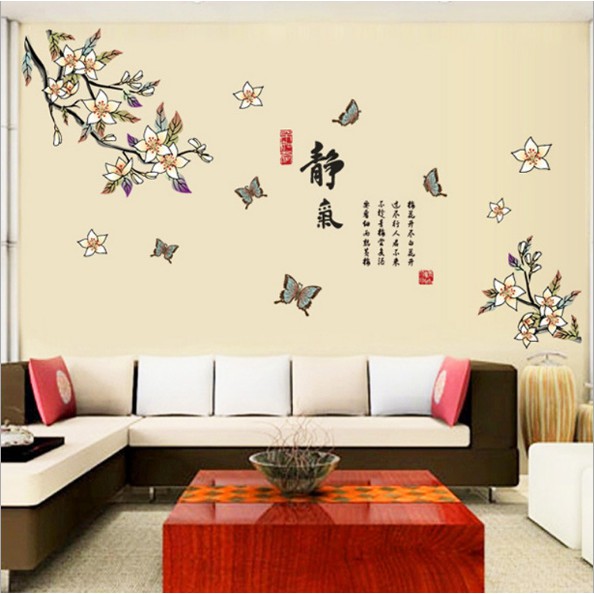 [HÀNG HOT] Decal dán tường hoa mai trang trí tết mã 02 - Tranh dán tết Hoa mai mã số 02