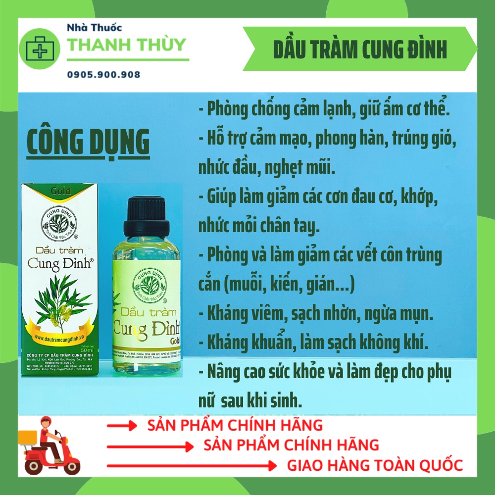 Dầu Tràm Cung Đình Huế  Phòng Chống Cảm Lạnh, Giữ Ấm Cơ Thể,Phòng Và Làm Giảm Các Vết Côn Trùng Cắn