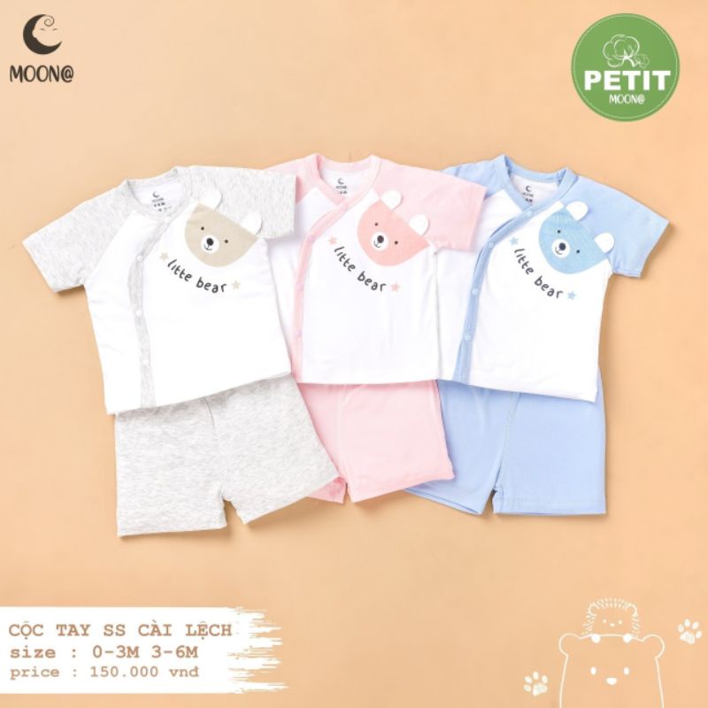 Bộ Sơ Sinh Cộc Tay Petit Moon M3 M8 • 0-3M 3-6M 6-9M • Choding Home
