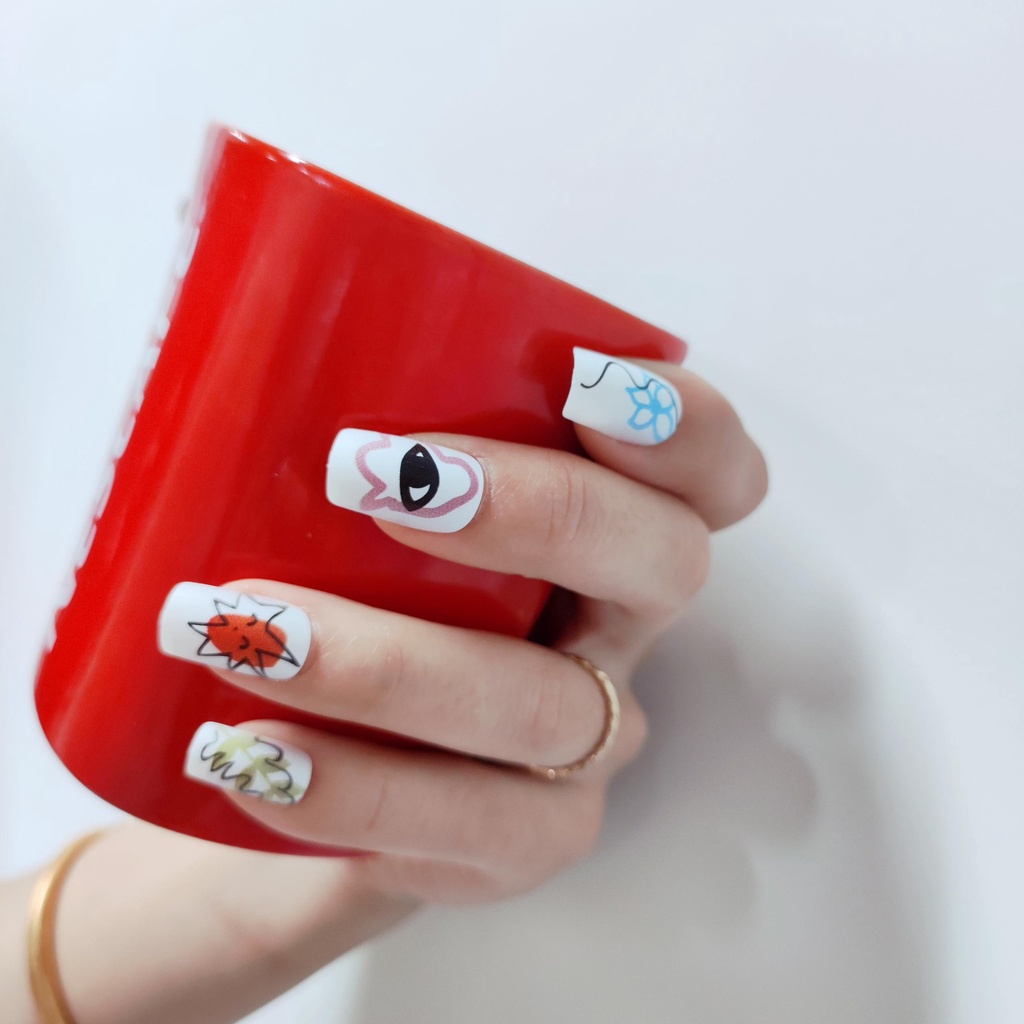 Bộ 24 Móng Tay Giả Trang Trí Nghệ Thuật