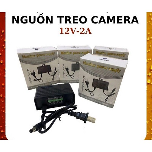 Nguồn 12V 2A có móc treo, Adapter Cho Camera, máy bơm mini, đèn led biển quảng cáo