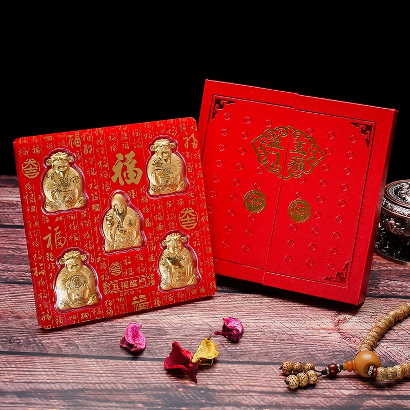 Bộ Ngũ Phúc - PHÚC LỘC THỌ TÀI HỶ mạ vàng CAO CẤP SANG CHẢNH