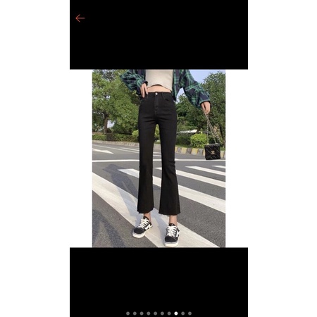 Pass Quần ống loe đen vải kaki dáng đẹp, Quần pass giá rẻ khuyến mãi lớn
