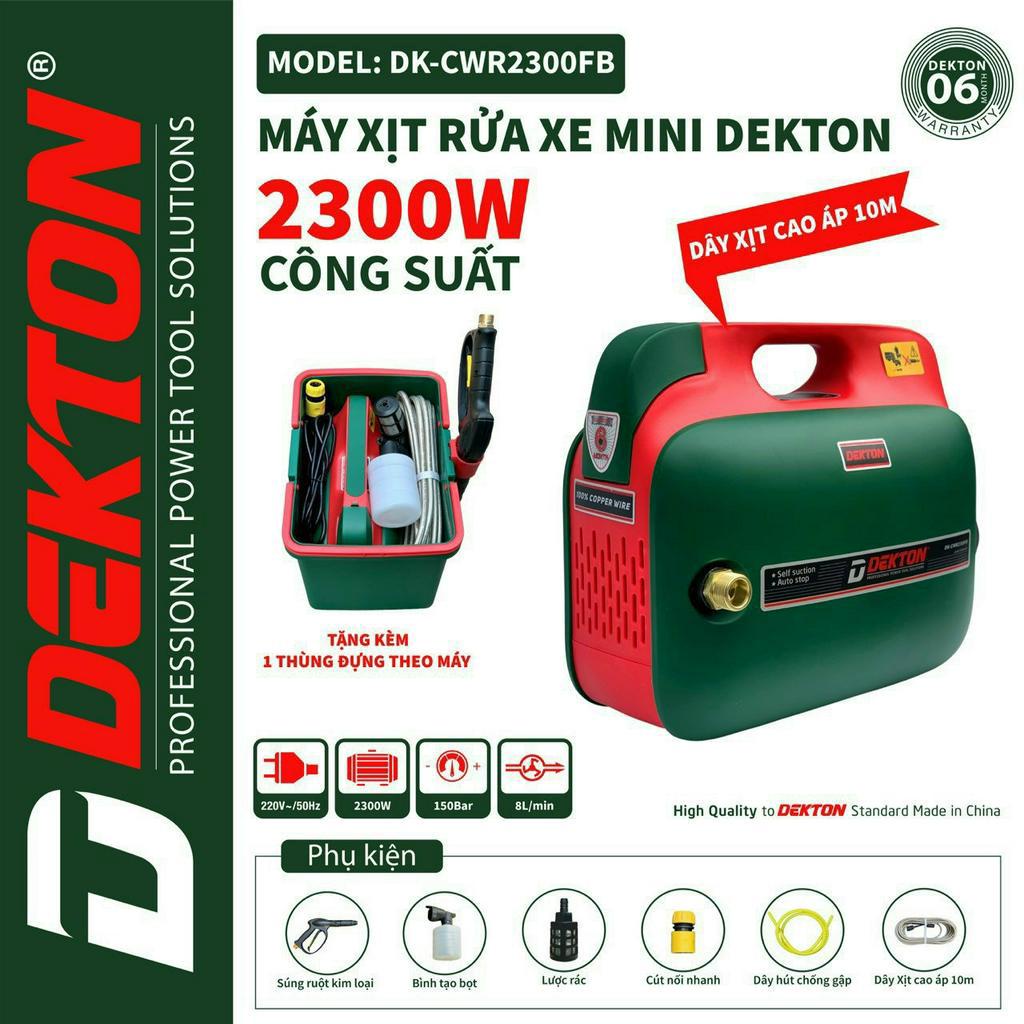 Máy Rửa Xe Gia Đình Dekton CWR2300FB - Thiết Kế Đẹp Độc Lạ - Có Công Tắc Chống Giật