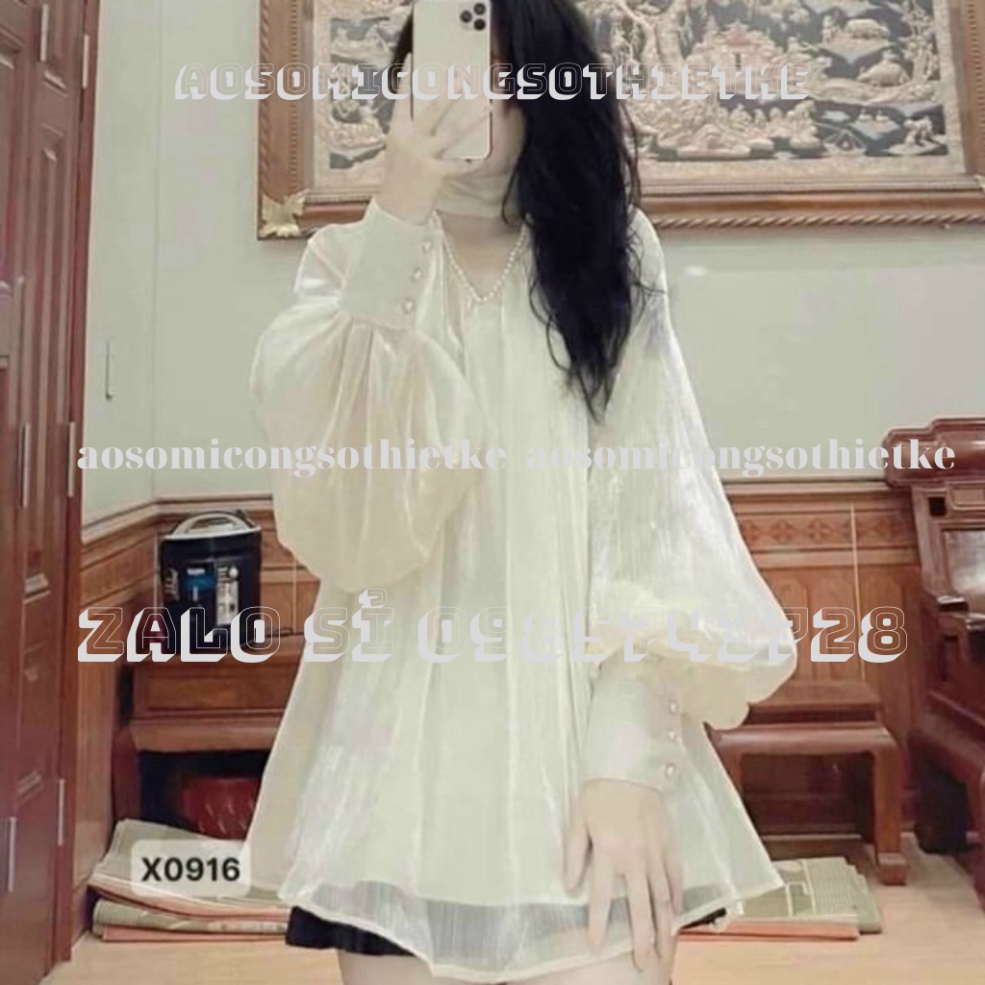 áo babydoll tay bồng tiểu thư dấu quần kaca aosomicongsothietke