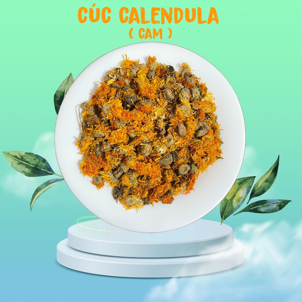 Trà Cúc calendula cam sấy lạnh giữ nguyên màu và hương vị pha trà, rửa mặt đẹp trong lẫn ngoài