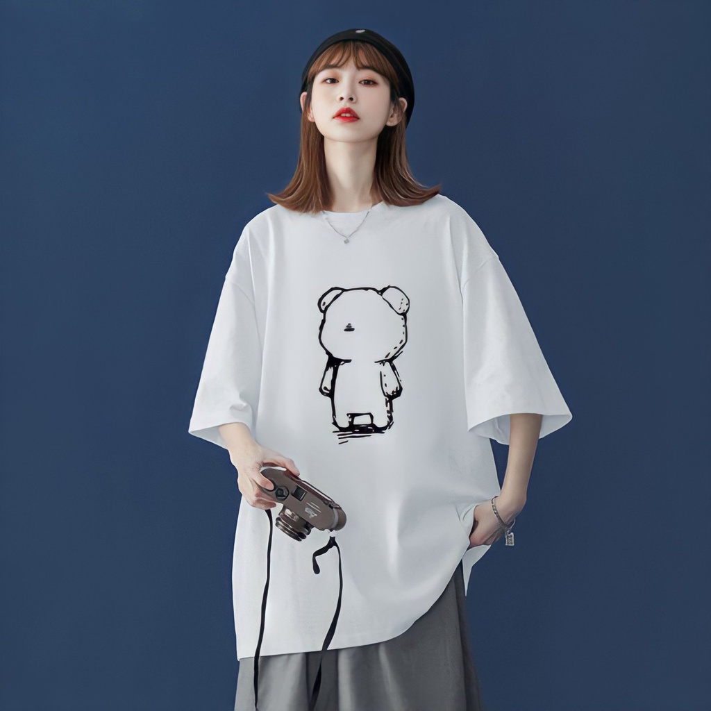 Áo Thun Tay Lỡ Unisex HÌNH GẤU Make It Rain VN, Áo Phông Nam Nữ Form Rộng, có hình ảnh video thật A67